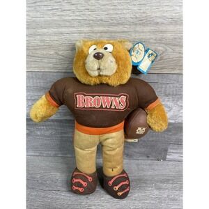 Vtg 1993 GOOD STUFF CLEVELAND BROWNS BEAR / DOLL - 12" TALL & Teddy (BD